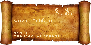 Kaizer Milán névjegykártya