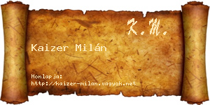Kaizer Milán névjegykártya
