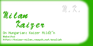 milan kaizer business card